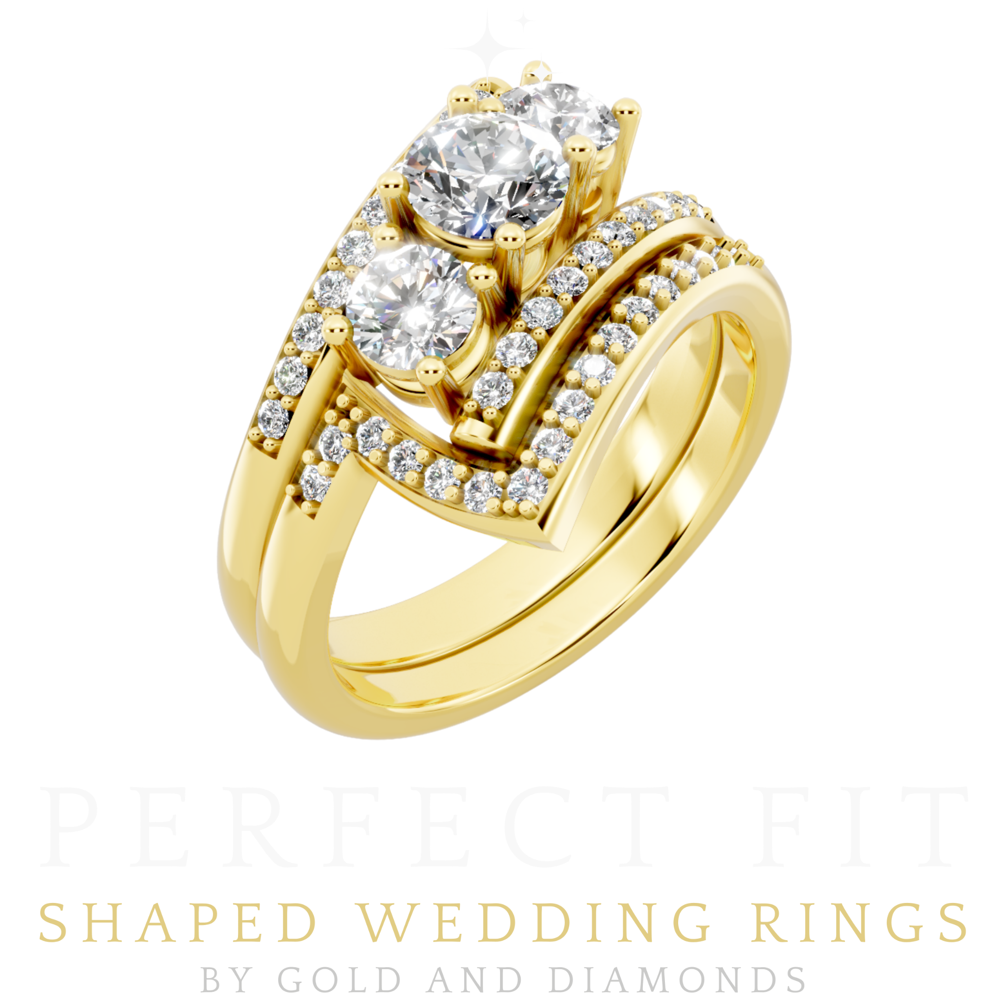 Perfect Fit shaped wedding rings by Gold and Diamonds